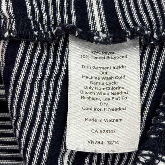 T by Talbots Knit Blouse Top Size 2X Petite Black White Stripe Elbow Sleeve Tee - Picture 10 of 10